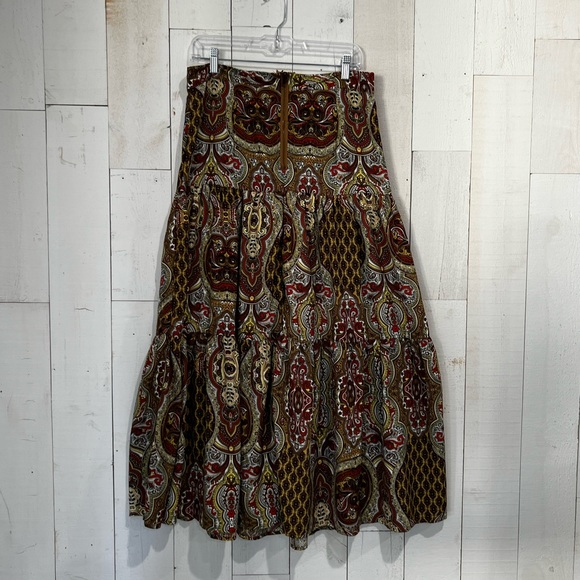 NWOT Boho High Waist Tiered Multicolored Maxi Skirt - Picture 6 of 16